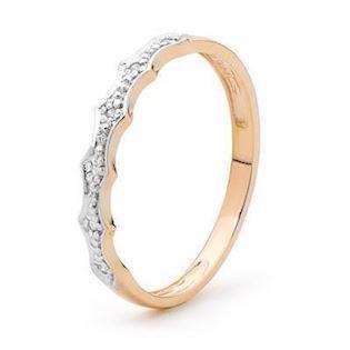 Bee Jewelry Diamond Set Rose Gold 9 kt gullring med blank glans, modell R25359